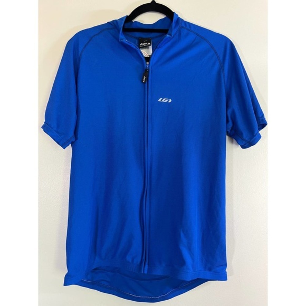 Louis Garneau Royal Blue Cycling‎ shirt 2x Zip Front Pockets Square Bike